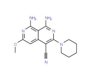 1,8-diamino-6-methoxy-3-piperidin-1-yl-2,7-naphthyridine-4-carbonitrile - chemical structure image