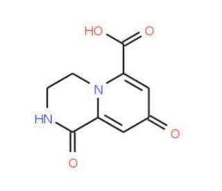 1,8-Dioxo-1,3,4,8-tetrahydro-2H-pyrido[1,2-a]-pyrazine-6-carboxylic acid (CAS 5368-42-3) - chemical structure image