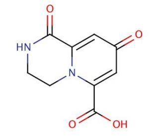 1,8-dioxo-1H,2H,3H,4H,8H-pyrido[1,2-a]piperazine-6-carboxylic acid (CAS 5368-42-3) - chemical structure image