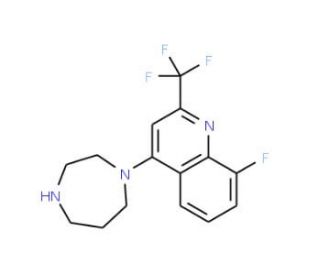 1-[8-Fluoro-2-(trifluoromethyl)quinol-4-yl]homopiperazine - chemical structure image