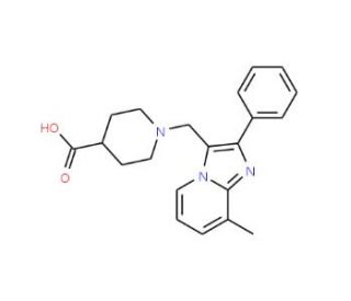 1-(8-Methyl-2-phenyl-imidazo[1,2-a]pyridin-3-ylmethyl)-piperidine-4-carboxylic acid - chemical structure image