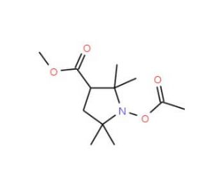 1-Acetoxy-3-methoxycarbonyl-2,2,5,5-tetramethylpyrrolidine (CAS 439858-38-5) - chemical structure image
