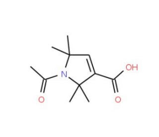 1-Acetyl-2,2,5,5-tetramethyl-3-pyrroline-3-carboxylic Acid (CAS 887352-25-2) - chemical structure image