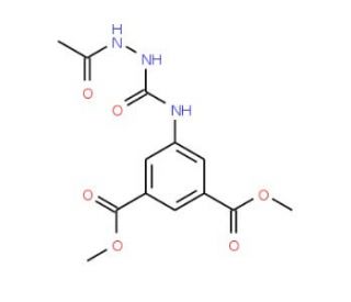 1-Acetyl-4-[(3,5-dis(methoxycarbonyl)phenyl]-semicarbazide (CAS 196408-37-4) - chemical structure image