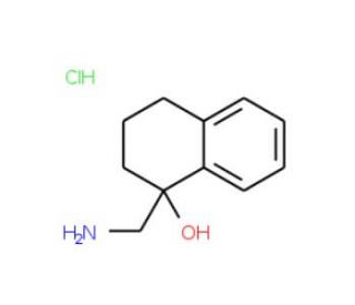 1-Aminomethyl-1,2,3,4-tetrahydro-naphthalen-1-ol hydrochloride (CAS 80096-56-6) - chemical structure image