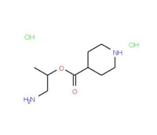 1-aminopropan-2-yl piperidine-4-carboxylate dihydrochloride - chemical structure image