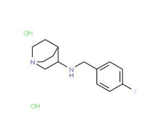 (1-Aza-bicyclo[2.2.2]oct-3-yl)-(4-fluoro-benzyl)-amine dihydrochloride - chemical structure image
