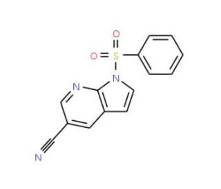 1-Benzenesulfonyl-1H-pyrrolo[2,3-b]pyridine-5-carbonitrile (CAS 1015608-95-3) - chemical structure image