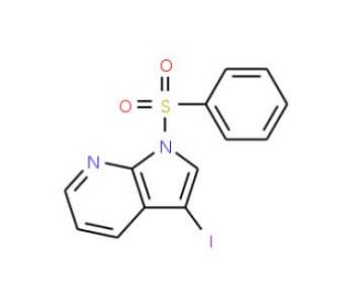 1-Benzenesulfonyl-3-iodo-1H-pyrrolo[2,3-b]pyridine (CAS 887115-53-9) - chemical structure image