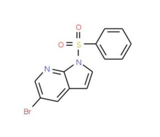 1-Benzenesulfonyl-5-bromo-1H-pyrrolo[2,3-b]pyridine (CAS 1001070-33-2) - chemical structure image