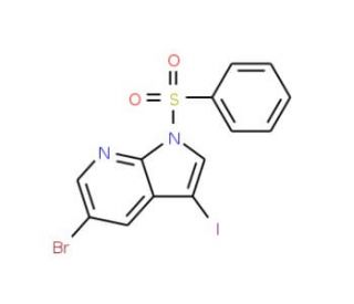 1-Benzenesulfonyl-5-bromo-3-iodo-1H-pyrrolo[2,3-b]pyridine (CAS 757978-19-1) - chemical structure image