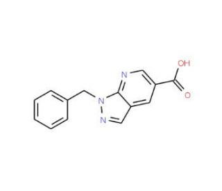 1-benzyl-1H-pyrazolo[3,4-b]pyridine-5-carboxylic acid - chemical structure image
