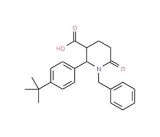 1-Benzyl-2-[4-(tert-butyl)phenyl]-6-oxo-3-piperidinecarboxylic acid - chemical structure image