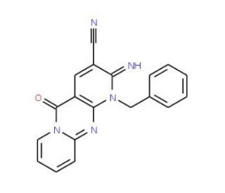 1-Benzyl-2-imino-10-oxo-1,10-dihydro-2H-1,9,10a-triaza-anthracene-3-carbonitrile - chemical structure image