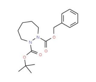 1-Benzyl 2-(tert-butyl) 1,2-diazepane-1,2-dicarboxylate - chemical structure image