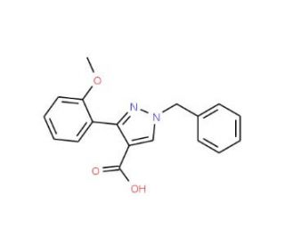 1-benzyl-3-(2-methoxyphenyl)-1H-pyrazole-4-carboxylic acid - chemical structure image