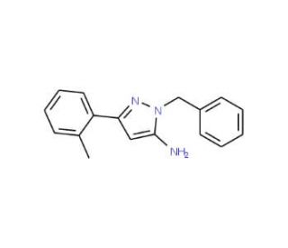 1-benzyl-3-(2-methylphenyl)-1H-pyrazol-5-amine - chemical structure image