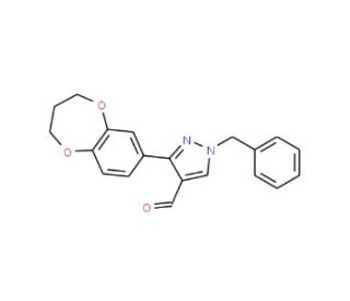 1-benzyl-3-(3,4-dihydro-2H-1,5-benzodioxepin-7-yl)-1H-pyrazole-4-carbaldehyde - chemical structure image