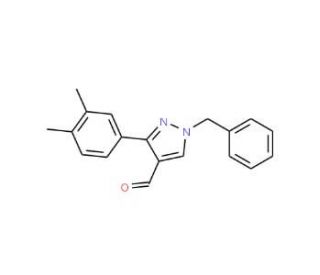1-benzyl-3-(3,4-dimethylphenyl)-1H-pyrazole-4-carbaldehyde - chemical structure image
