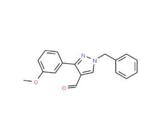 1-benzyl-3-(3-methoxyphenyl)-1H-pyrazole-4-carbaldehyde - chemical structure image