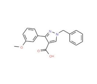1-benzyl-3-(3-methoxyphenyl)-1H-pyrazole-4-carboxylic acid - chemical structure image