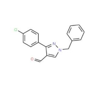 1-benzyl-3-(4-chlorophenyl)-1H-pyrazole-4-carbaldehyde - chemical structure image