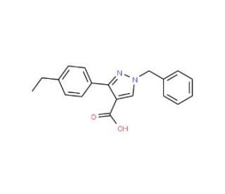 1-benzyl-3-(4-ethylphenyl)-1H-pyrazole-4-carboxylic acid - chemical structure image