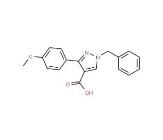 1-benzyl-3-(4-methoxyphenyl)-1H-pyrazole-4-carboxylic acid - chemical structure image