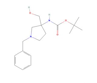 1-Benzyl-3-(hydroxymethyl) 3-Boc-aminopyrrolidine (CAS 475469-14-8) - chemical structure image