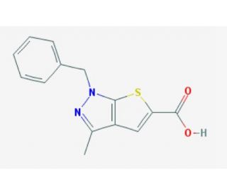 1-Benzyl-3-methyl-1H-thieno[2,3-c]pyrazole-5-carboxylic acid (CAS 565171-09-7) - chemical structure image