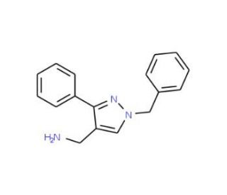 (1-benzyl-3-phenyl-1H-pyrazol-4-yl)methylamine - chemical structure image