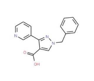 1-benzyl-3-pyridin-3-yl-1H-pyrazole-4-carboxylic acid - chemical structure image