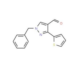 1-benzyl-3-thien-2-yl-1H-pyrazole-4-carbaldehyde - chemical structure image