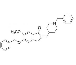 1-Benzyl-4-[(5-benzyloxy-6-methoxy-1-indanone)-2-ylidenyl]methylpiperidine (CAS 120013-75-4) - chemical structure image