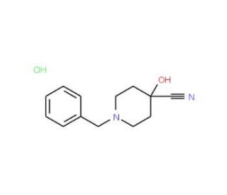 1-Benzyl-4-cyano-4-hydroxypiperidine hydrochloride (CAS 6094-60-6) - chemical structure image