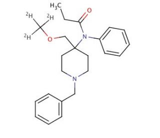1-Benzyl-4-[N-(1-propanoyl)-N-phenylamino]-4-methoxymethylpiperidine-d3 - chemical structure image