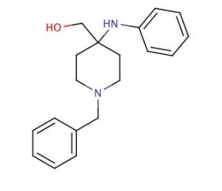 1-Benzyl-4-phenylamino-4-(hydroxymethyl)piperidine (CAS 61086-04-2) - chemical structure image