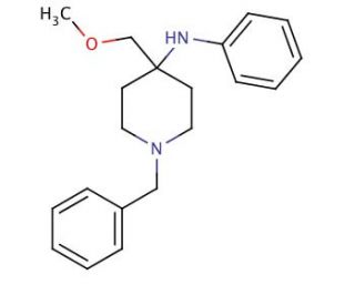 1-Benzyl-4-phenylamino-4-(methoxymethyl)piperidine (CAS 61380-02-7) - chemical structure image