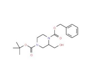 1-benzyl 4-tert-butyl (2S)-2-(hydroxymethyl)piperazine-1,4-dicarboxylate - chemical structure image