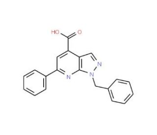 1-benzyl-6-phenyl-1H-pyrazolo[3,4-b]pyridine-4-carboxylic acid - chemical structure image