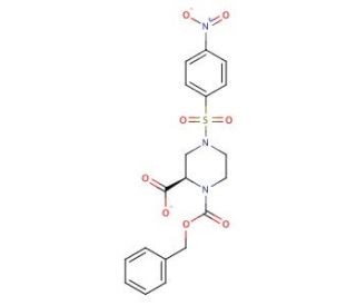 1-(Benzyloxycarbonyl)-4(4-nitrophenyl)sulfonyl-piperazine-2-carboxylic acid - chemical structure image