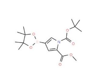 1-BOC-2-(methoxycarbonyl)pyrrole-4-boronic acid, pinacol ester (CAS 942070-38-4) - chemical structure image