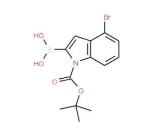 1-BOC-4-bromo-indole-2-boronic acid (CAS 957034-29-6) - chemical structure image