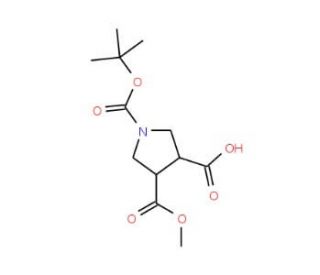 1-Boc-4-(methoxycarbonyl)pyrrolidine-3-carboxylic acid (CAS 902835-87-4) - chemical structure image