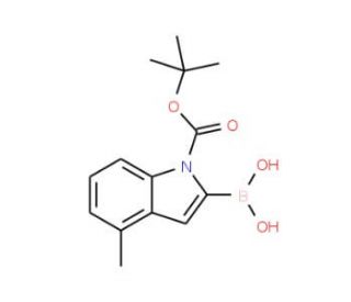 1-BOC-4-methylindole-2-boronic acid (CAS 352359-21-8) - chemical structure image