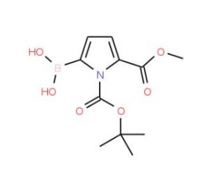 1-BOC-5-(methoxycarbonyl)pyrrole-2-boronic acid (CAS 1150114-43-4) - chemical structure image