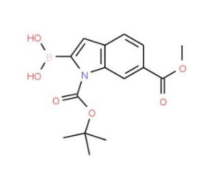 1-BOC-6-(methoxycarbonyl)indole-2-boronic acid (CAS 848357-46-0) - chemical structure image