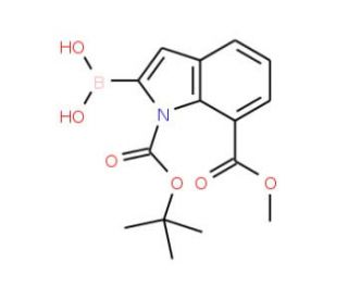 1-BOC-7-(methoxycarbonyl)indole-2-boronic acid (CAS 953411-05-7) - chemical structure image