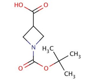 1-Boc-azetidine-3-carboxylic acid (CAS 142253-55-2) - chemical structure image