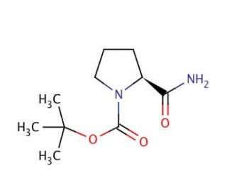 1-Boc-L-prolinamide (CAS 35150-07-3) - chemical structure image